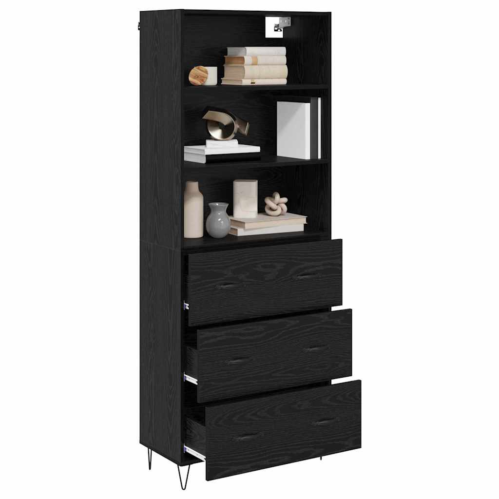 Highboard 2 stk. Sort eg 69,5 x 34 x 180 cm