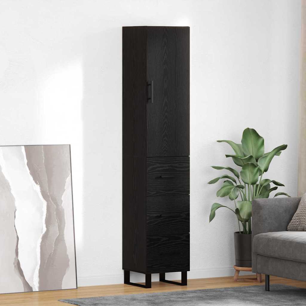 Highboard Sort eg 34,5 x 34 x 180 cm Konstrueret træ
