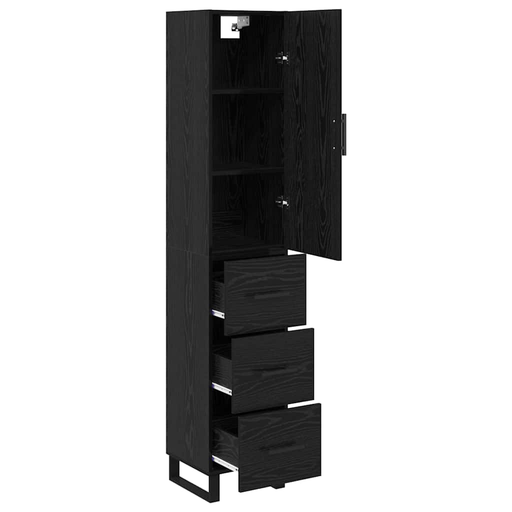 Highboard Sort eg 34,5 x 34 x 180 cm Konstrueret træ