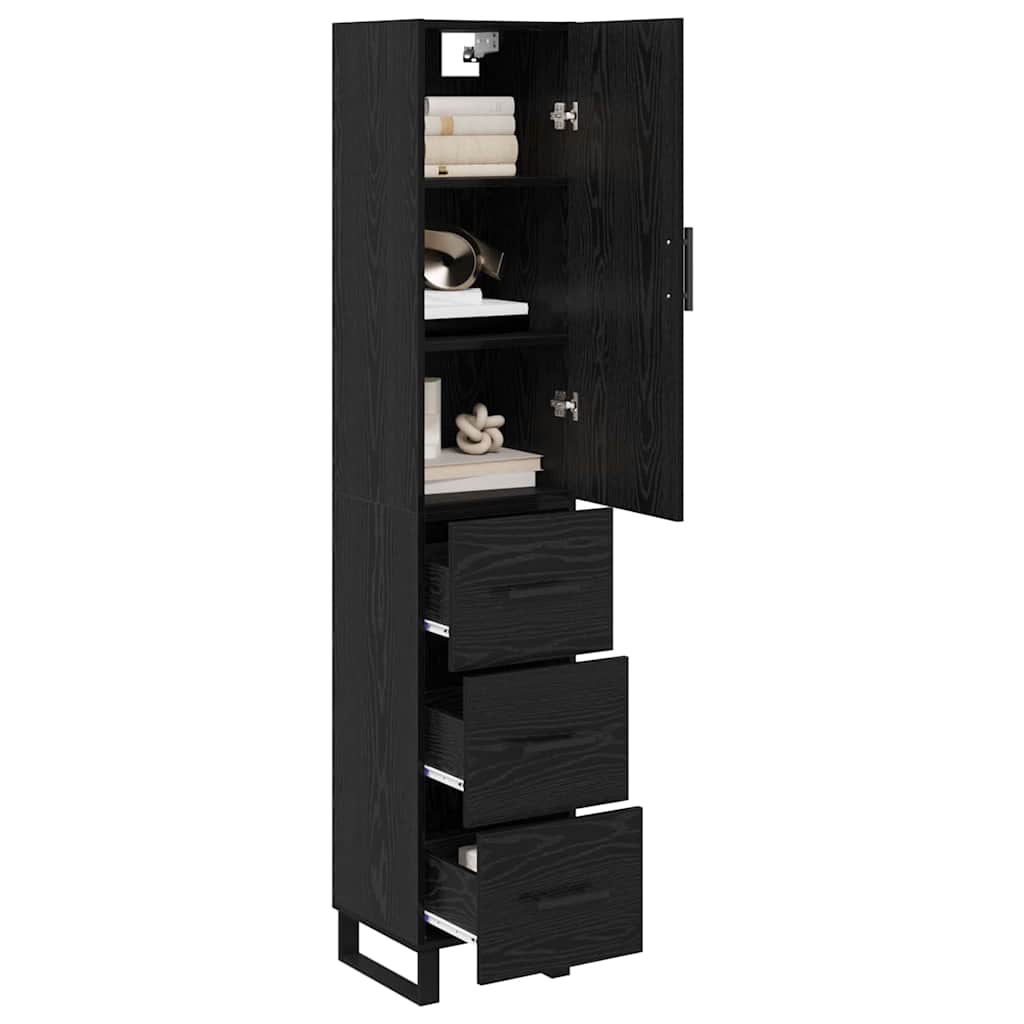 Highboard Sort eg 34,5 x 34 x 180 cm Konstrueret træ
