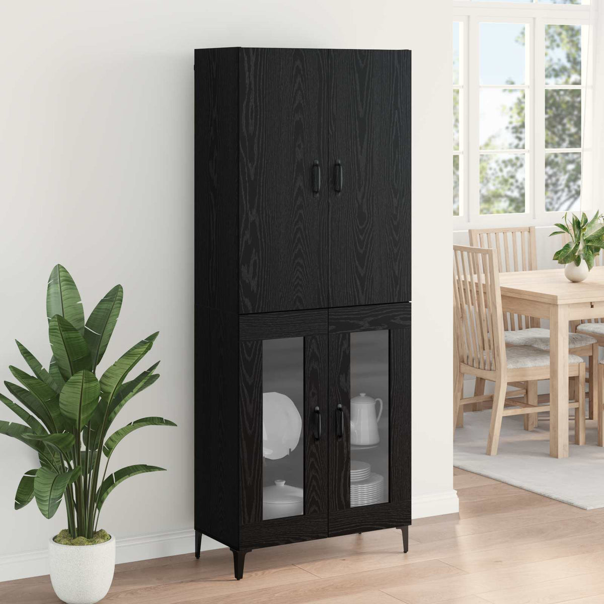 Highboard Sort eg 69,5 x 34 x 180 cm Konstrueret træ
