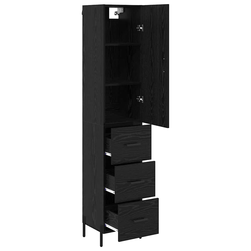Highboard Sort eg 34,5 x 34 x 180 cm Konstrueret træ