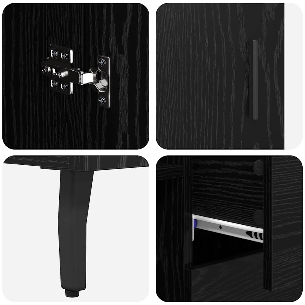 Highboard 2 stk. Sort eg 69,5 x 34 x 180 cm Konstrueret træ