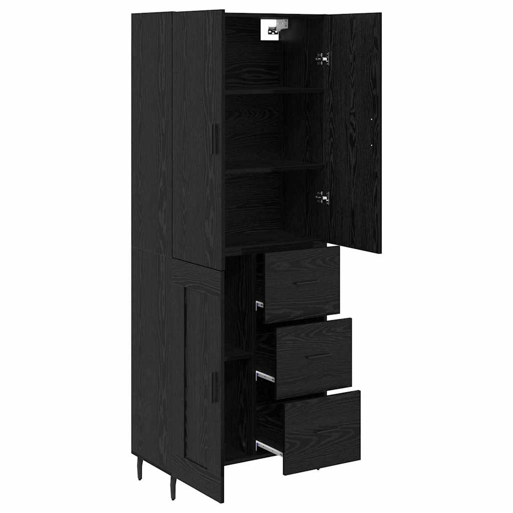 Highboard 2 stk. Sort eg 69,5 x 34 x 180 cm Konstrueret træ