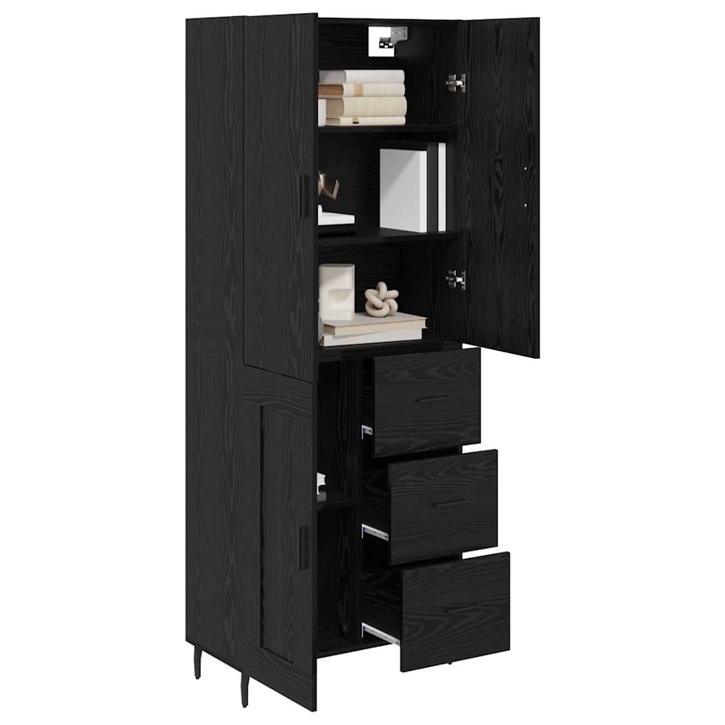 Highboard 2 stk. Sort eg 69,5 x 34 x 180 cm Konstrueret træ