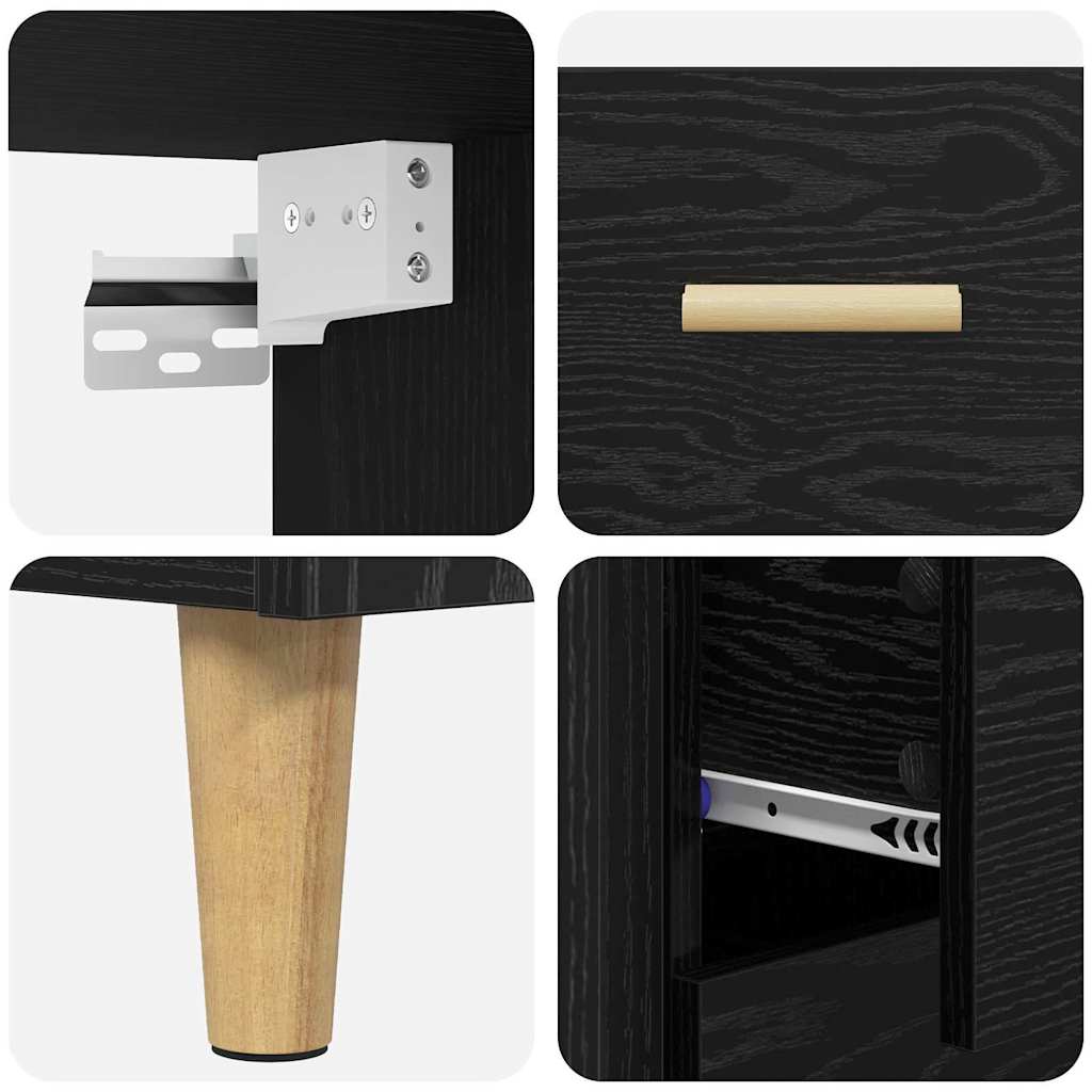 Highboard Sort eg 69,5 x 32,5 x 180 cm Konstrueret træ