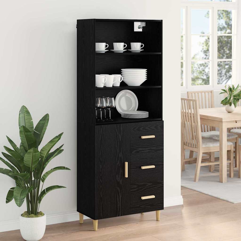 Highboard Sort eg 69,5 x 32,5 x 180 cm Konstrueret træ