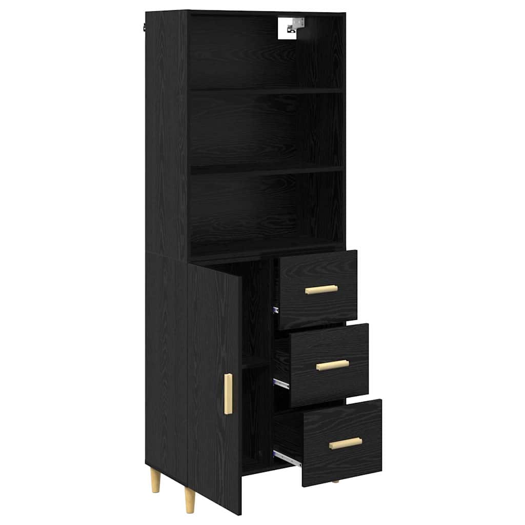 Highboard Sort eg 69,5 x 32,5 x 180 cm Konstrueret træ