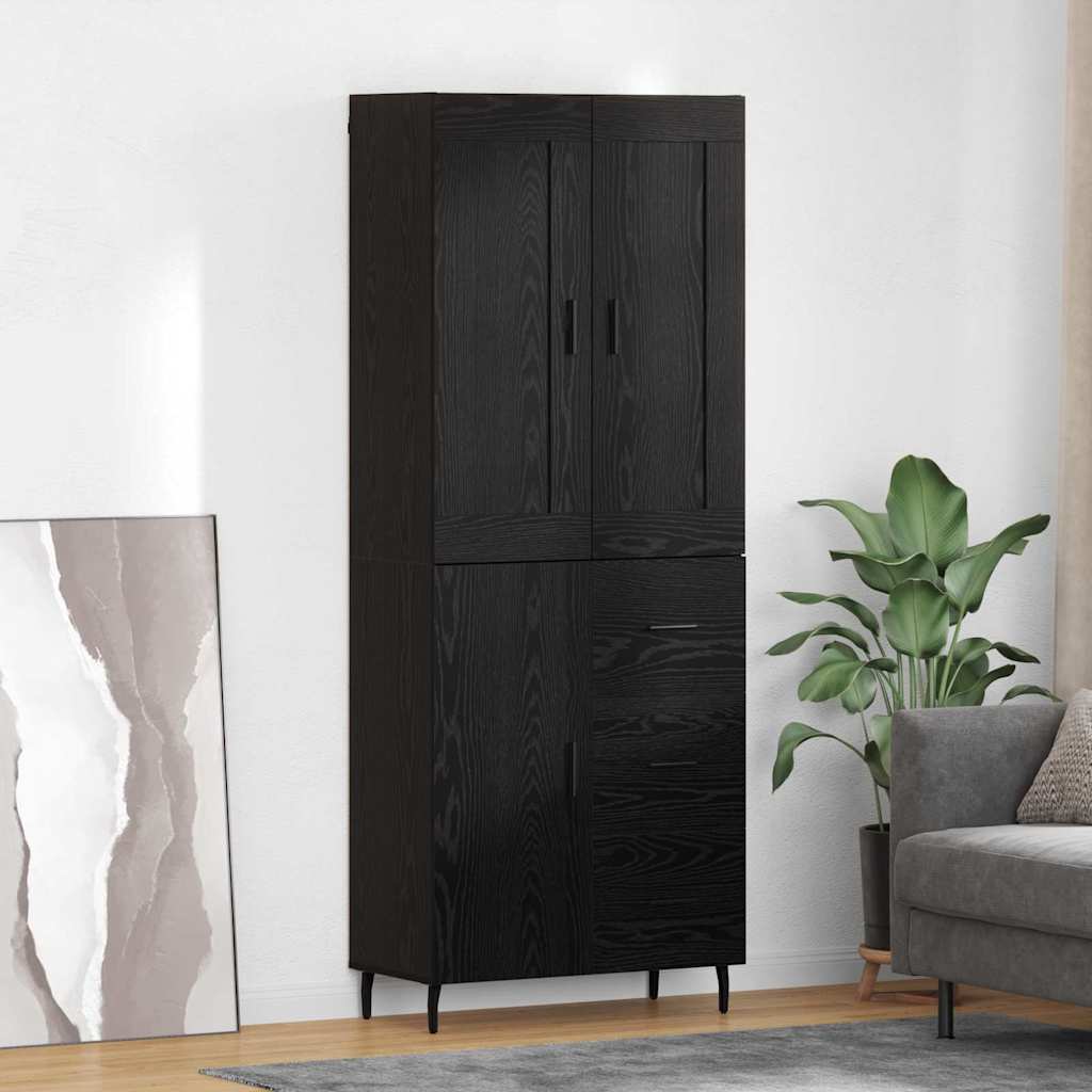 Highboard 2 stk. Sort eg 69,5 x 34 x 180 cm Konstrueret træ