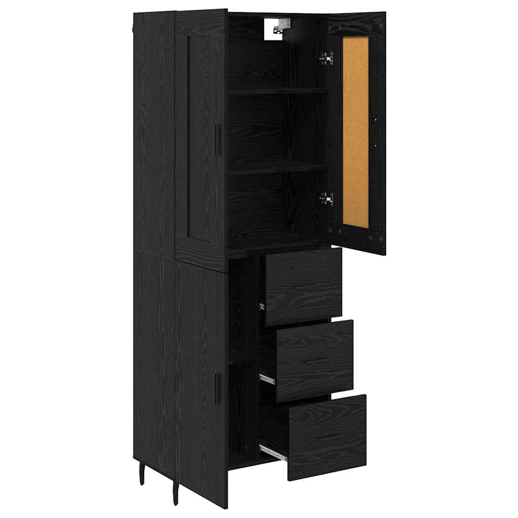 Highboard 2 stk. Sort eg 69,5 x 34 x 180 cm Konstrueret træ