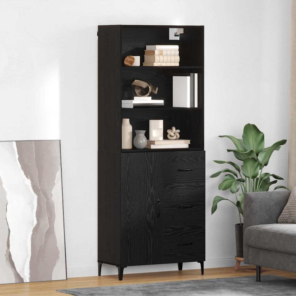 Highboard Sort eg 69,5 x 34 x 180 cm Konstrueret træ