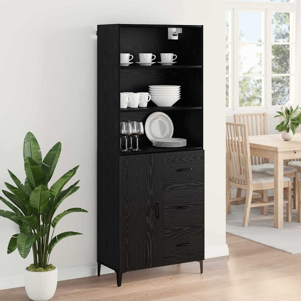 Highboard Sort eg 69,5 x 34 x 180 cm Konstrueret træ