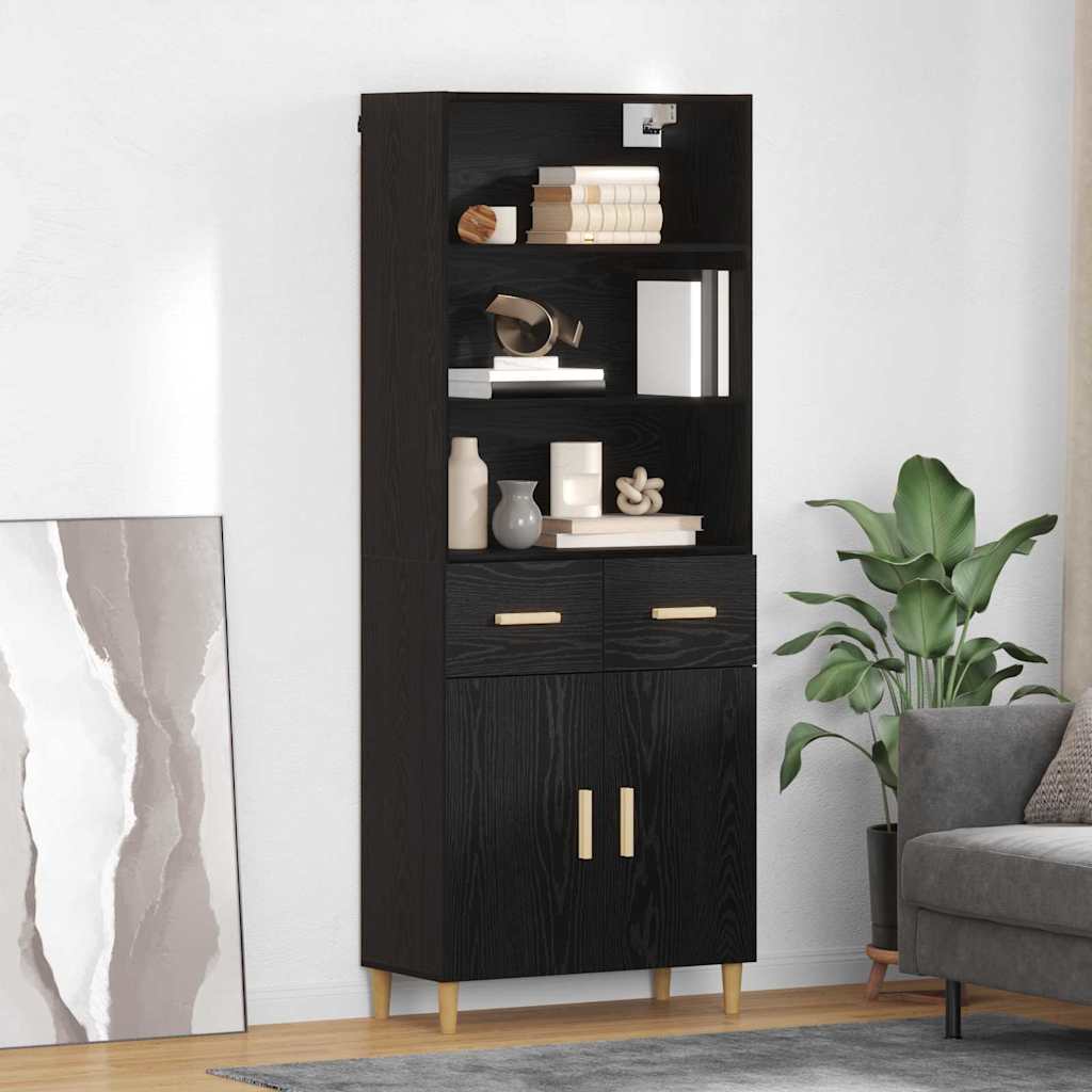 Highboard Sort eg 69,5 x 32,5 x 180 cm Konstrueret træ