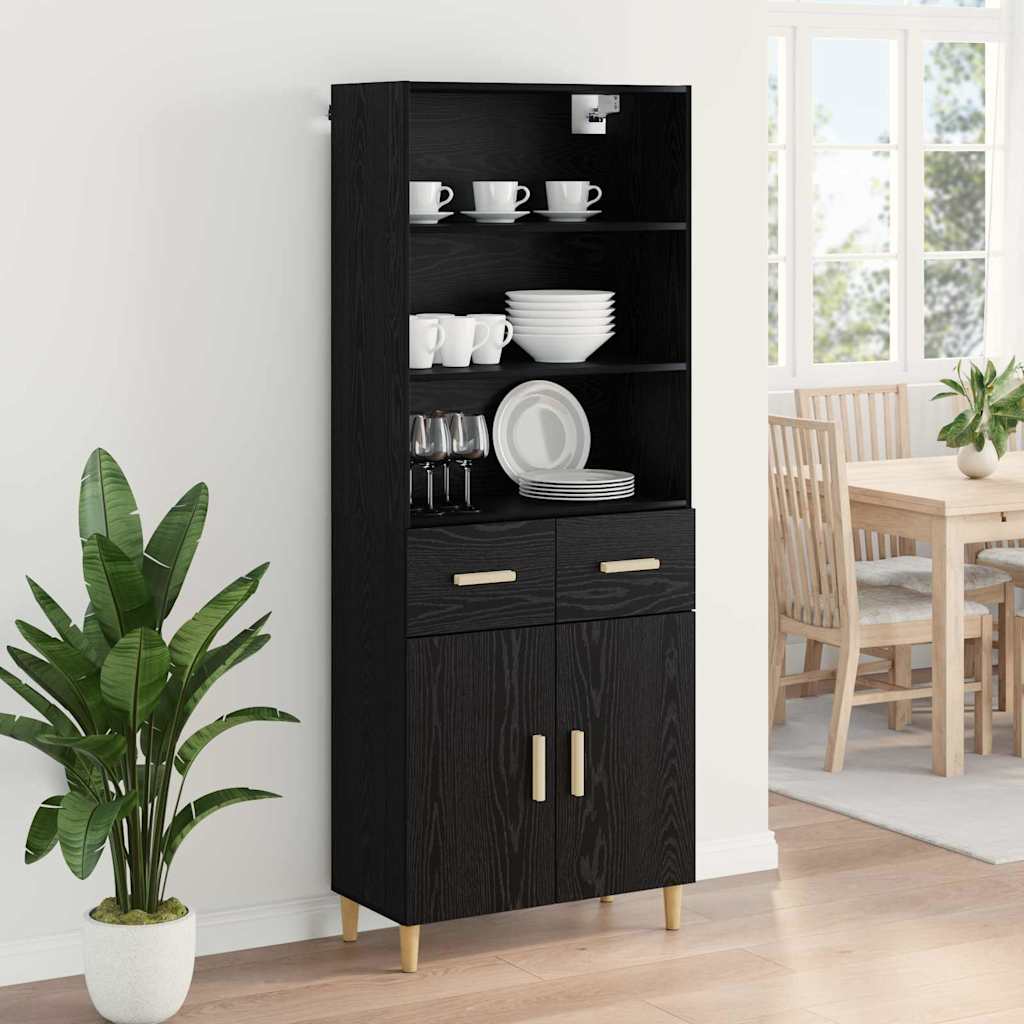 Highboard Sort eg 69,5 x 32,5 x 180 cm Konstrueret træ