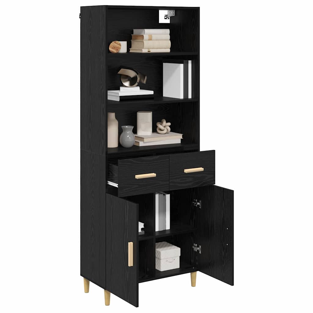 Highboard Sort eg 69,5 x 32,5 x 180 cm Konstrueret træ