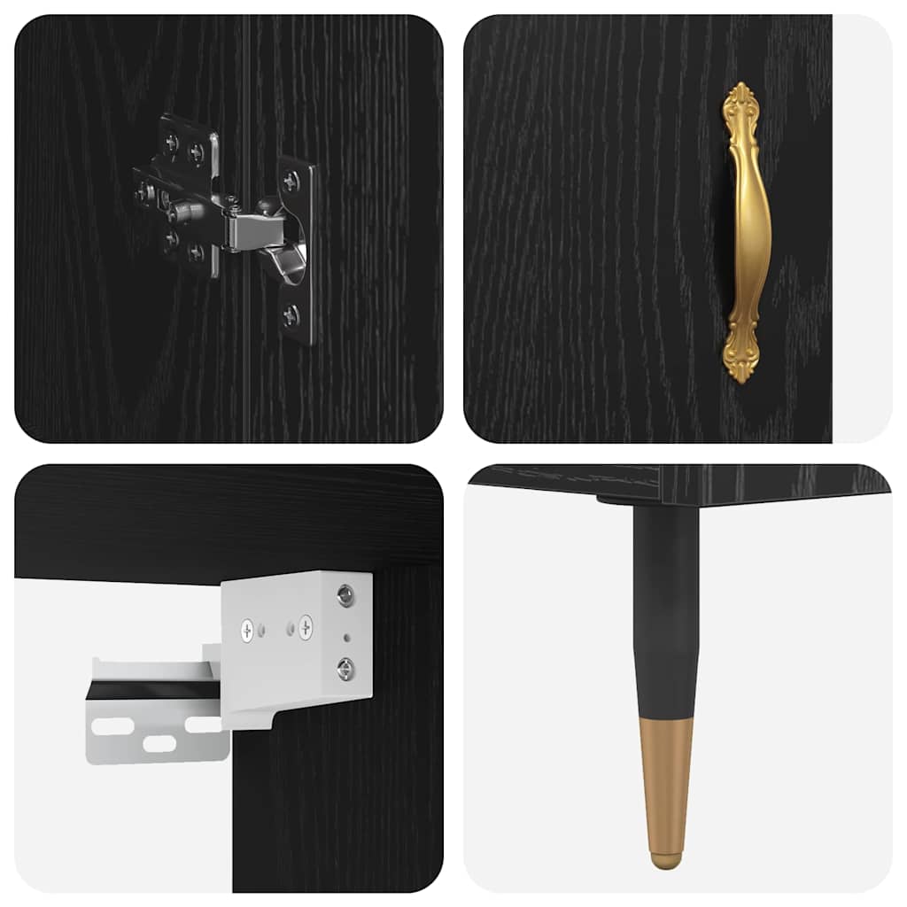 Highboard 2 stk. Sort eg 69,5 x 34 x 180 cm Konstrueret træ