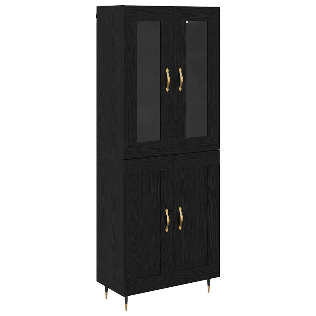Highboard 2 stk. Sort eg 69,5 x 34 x 180 cm Konstrueret træ