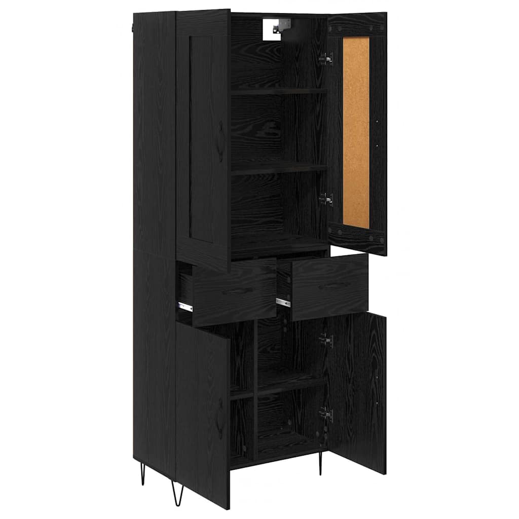 Highboard Sort eg 69,5 x 34 x 180 cm Konstrueret træ