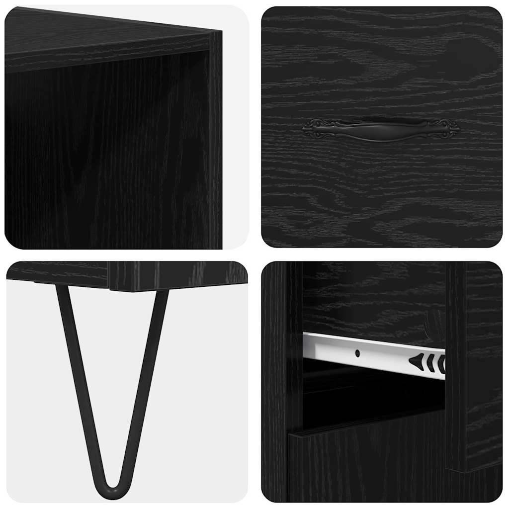 Highboard 2 stk. Sort eg 69,5 x 34 x 180 cm