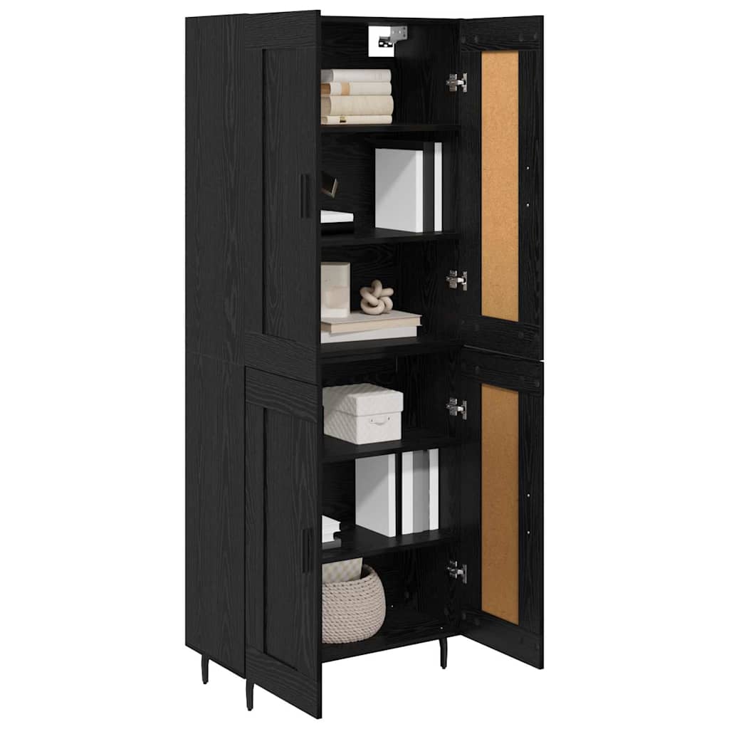 Highboard 2 stk. Sort eg 69,5 x 34 x 180 cm Konstrueret træ