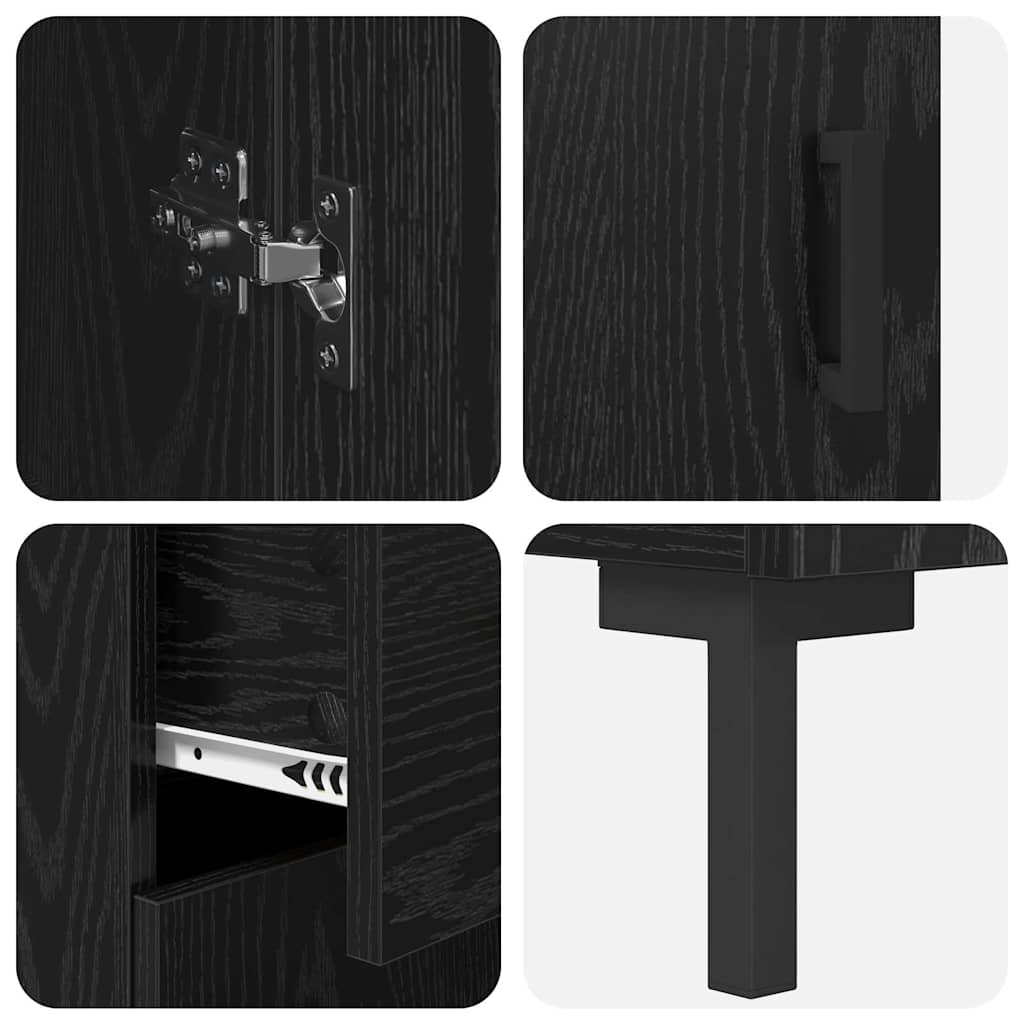 Highboard 2 stk. Sort eg 69,5 x 34 x 180 cm Konstrueret træ