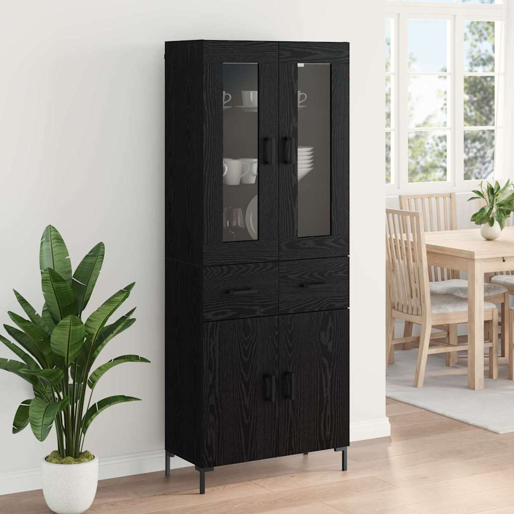 Highboard 2 stk. Sort eg 69,5 x 34 x 180 cm Konstrueret træ