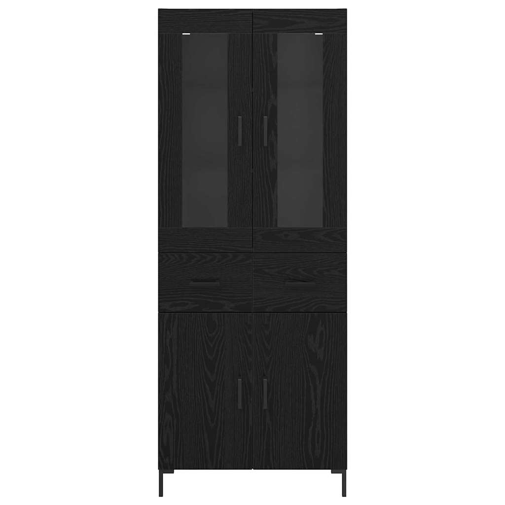 Highboard 2 stk. Sort eg 69,5 x 34 x 180 cm Konstrueret træ