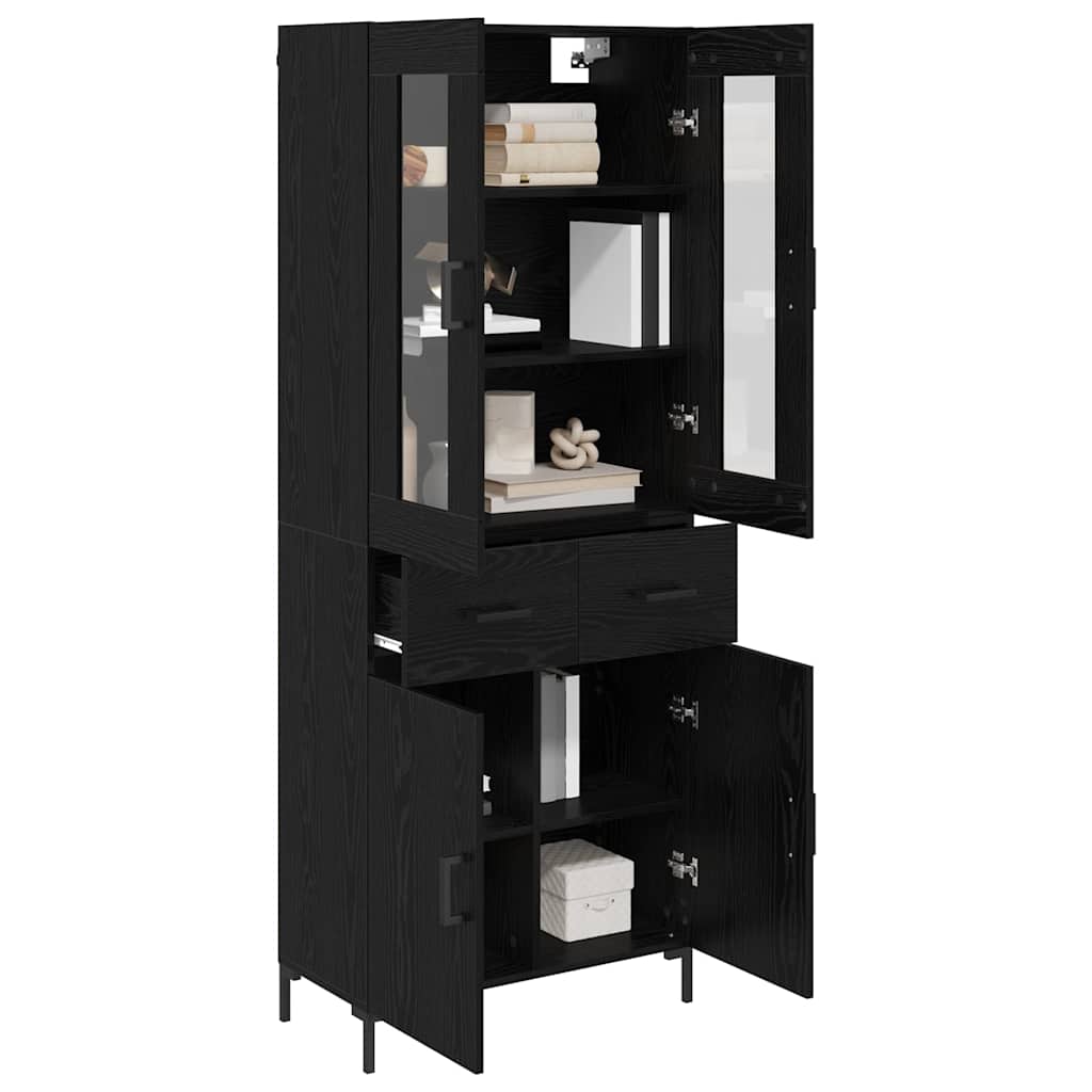 Highboard 2 stk. Sort eg 69,5 x 34 x 180 cm Konstrueret træ