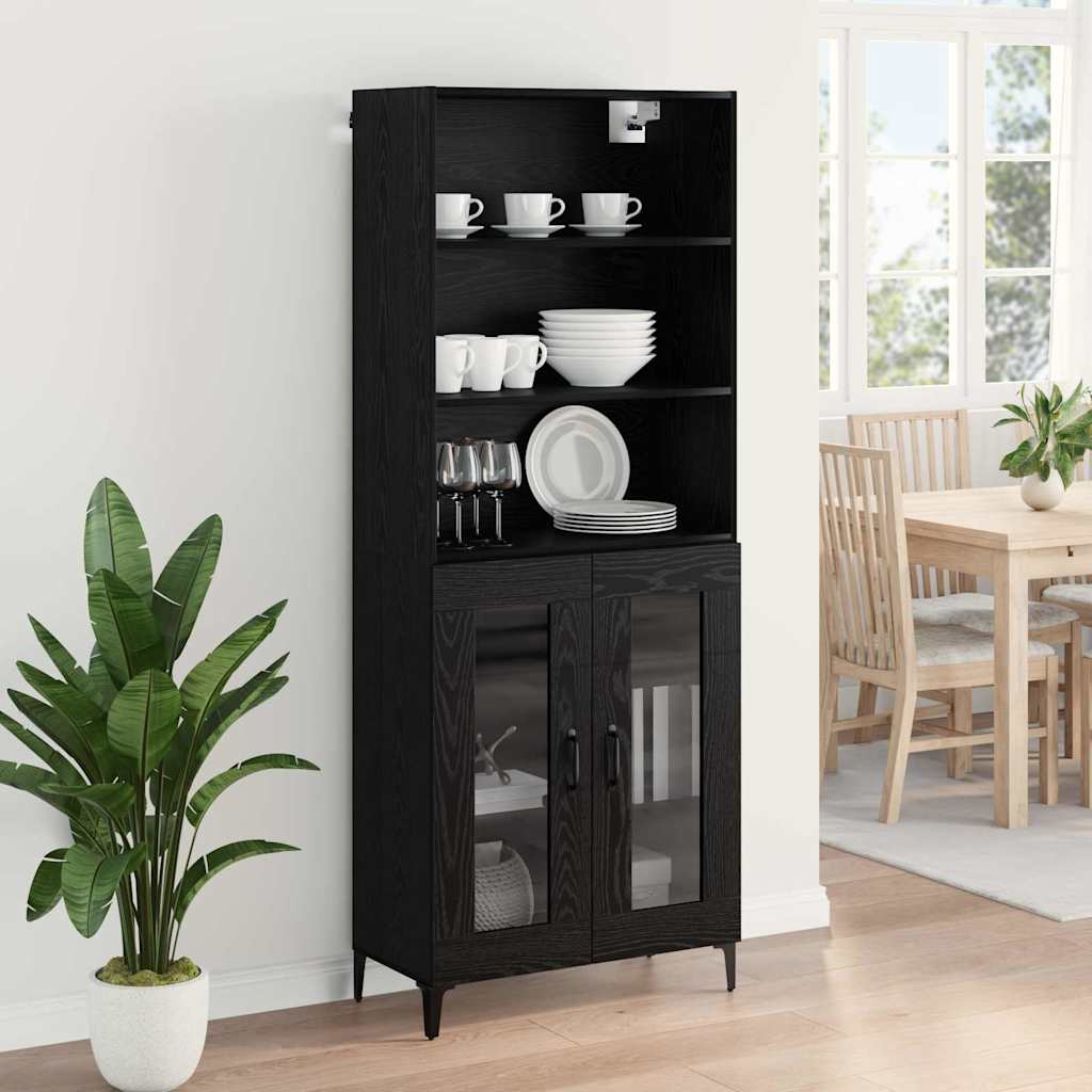 Highboard Sort eg 69,5 x 34 x 180 cm Konstrueret træ