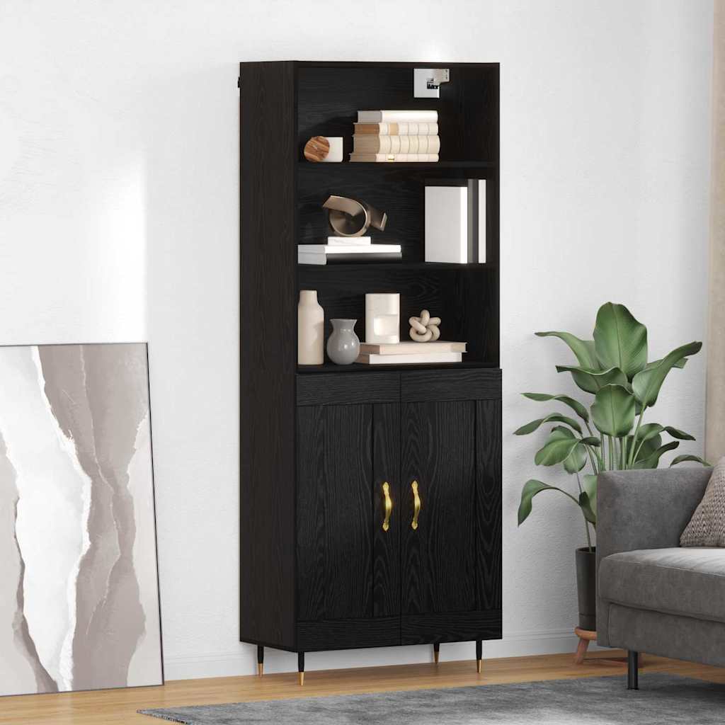 Highboard Sort eg 69,5 x 34 x 180 cm Konstrueret træ