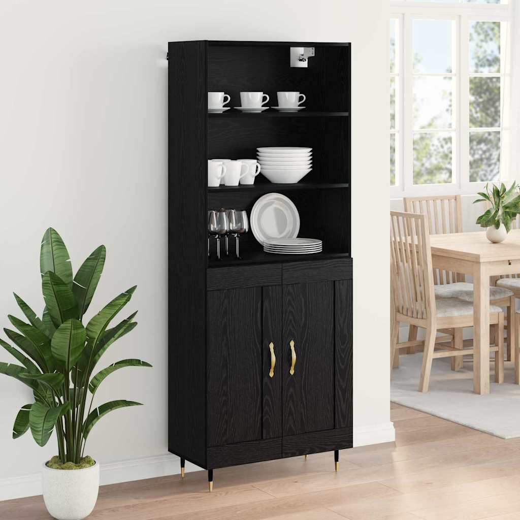 Highboard Sort eg 69,5 x 34 x 180 cm Konstrueret træ
