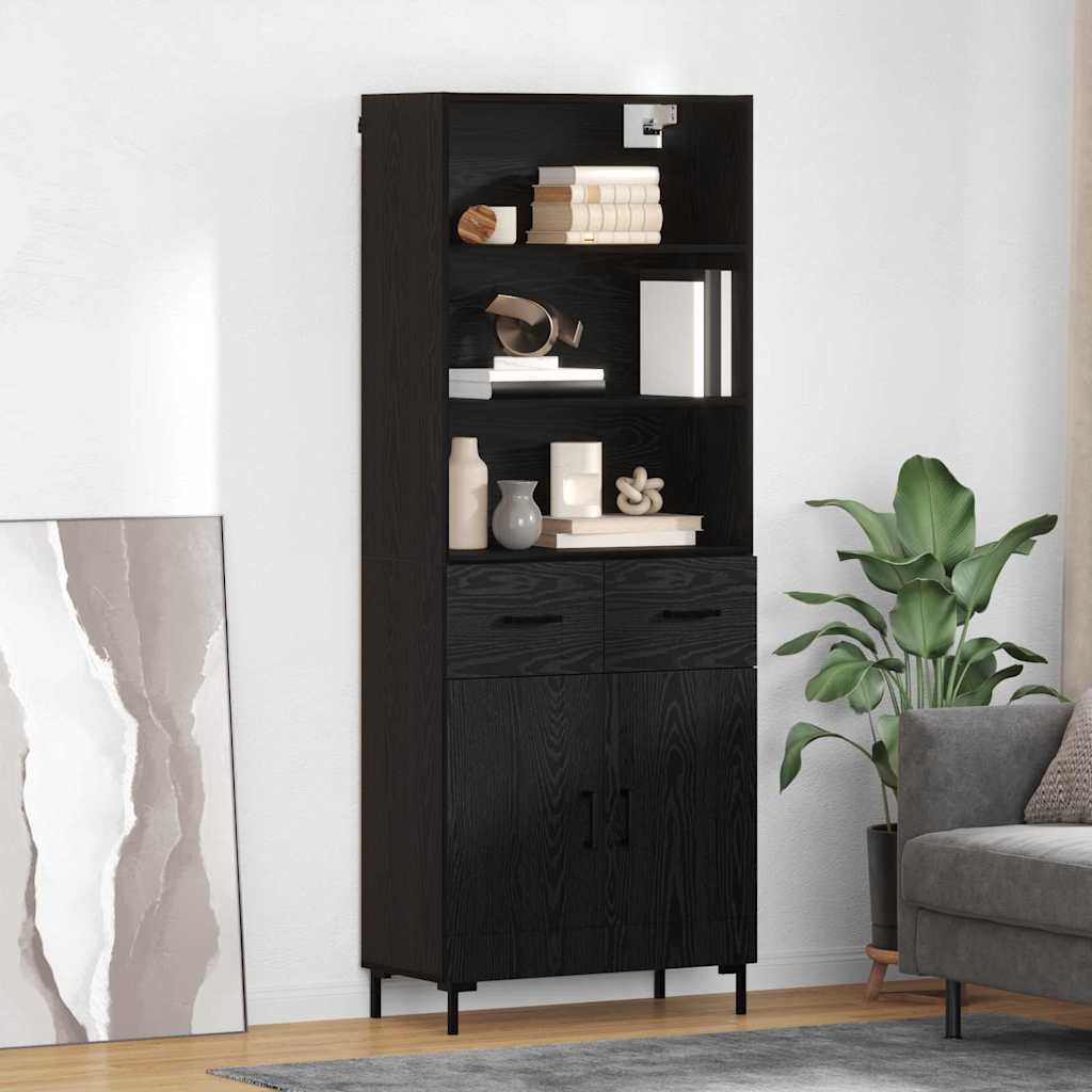 Highboard Sort eg 69,5 x 34 x 180 cm Konstrueret træ