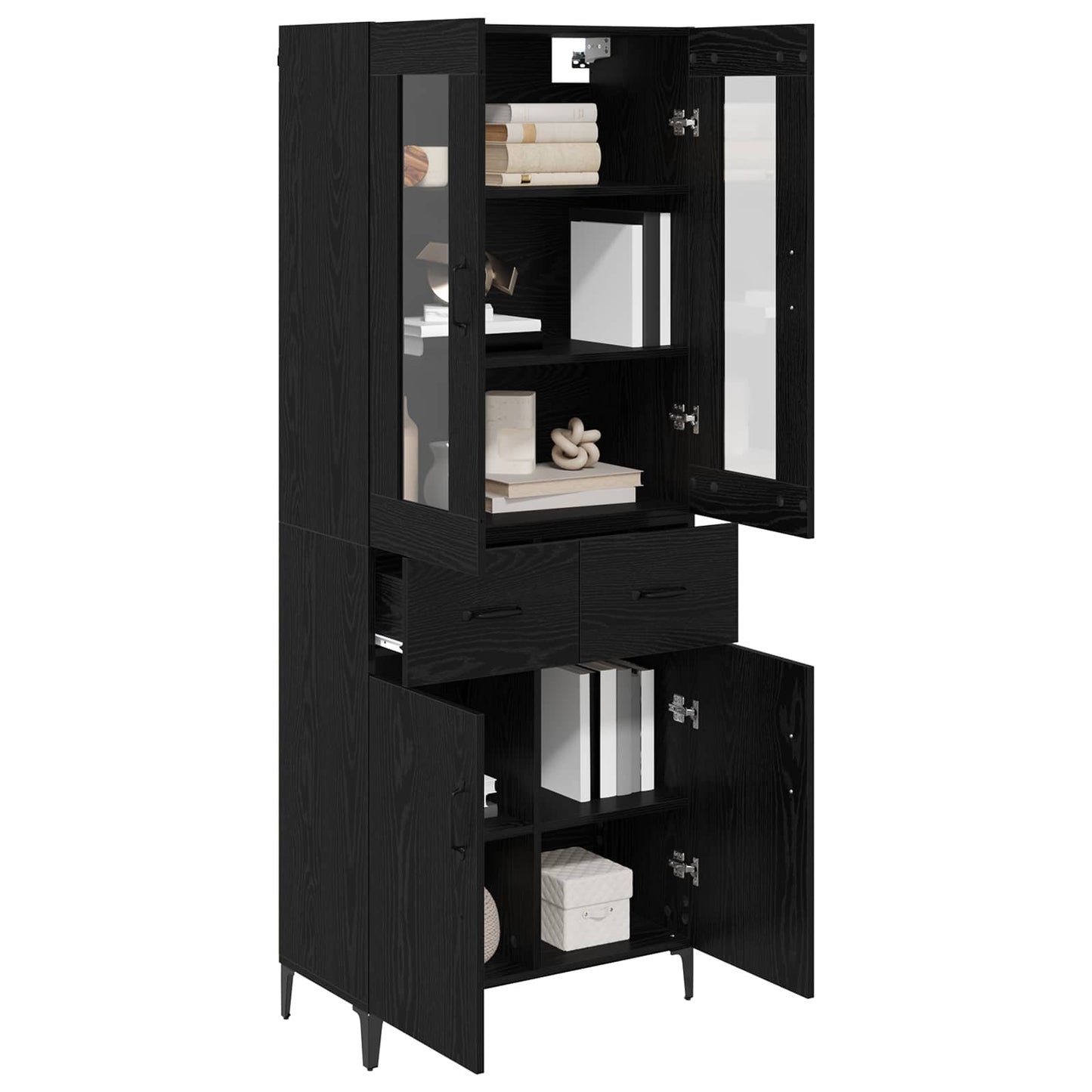 Highboard Sort eg 69,5 x 34 x 180 cm Konstrueret træ