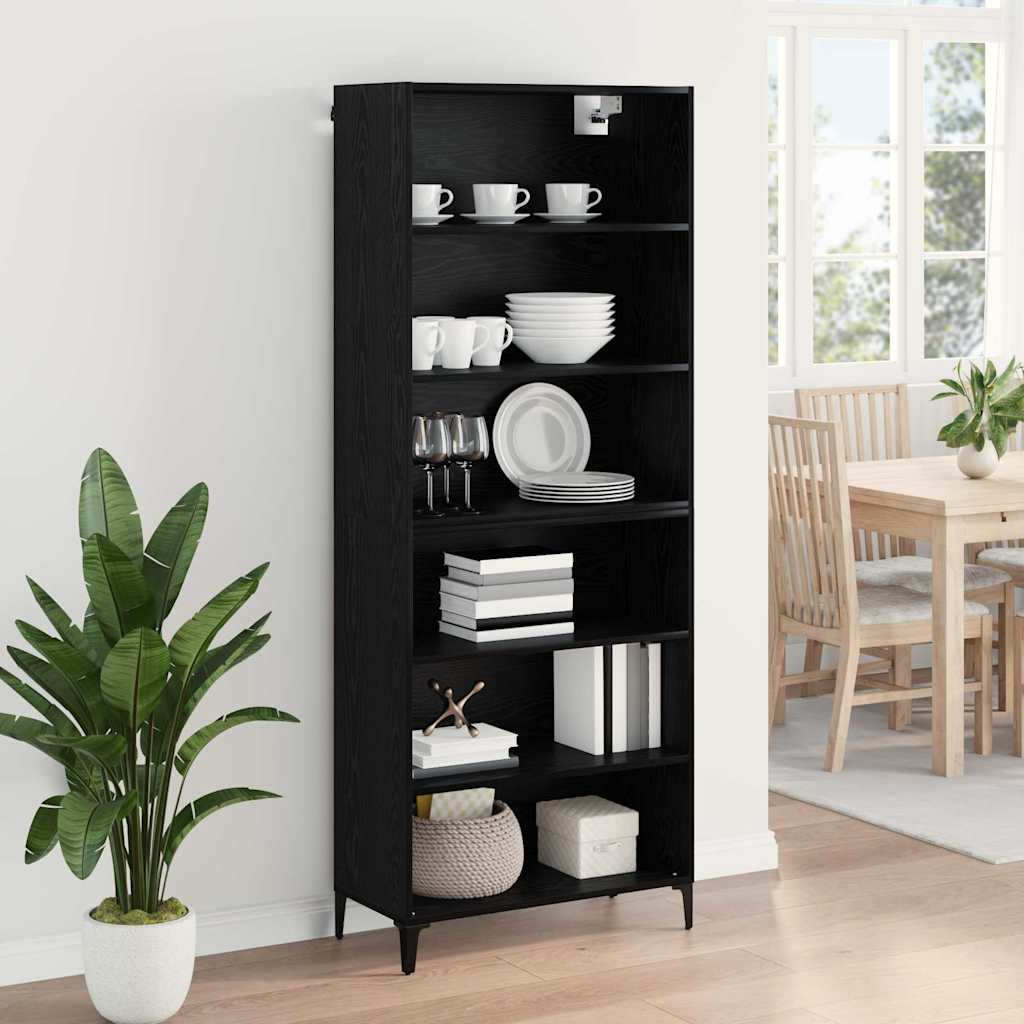 Highboard Sort eg 69,5 x 34 x 180 cm Konstrueret træ