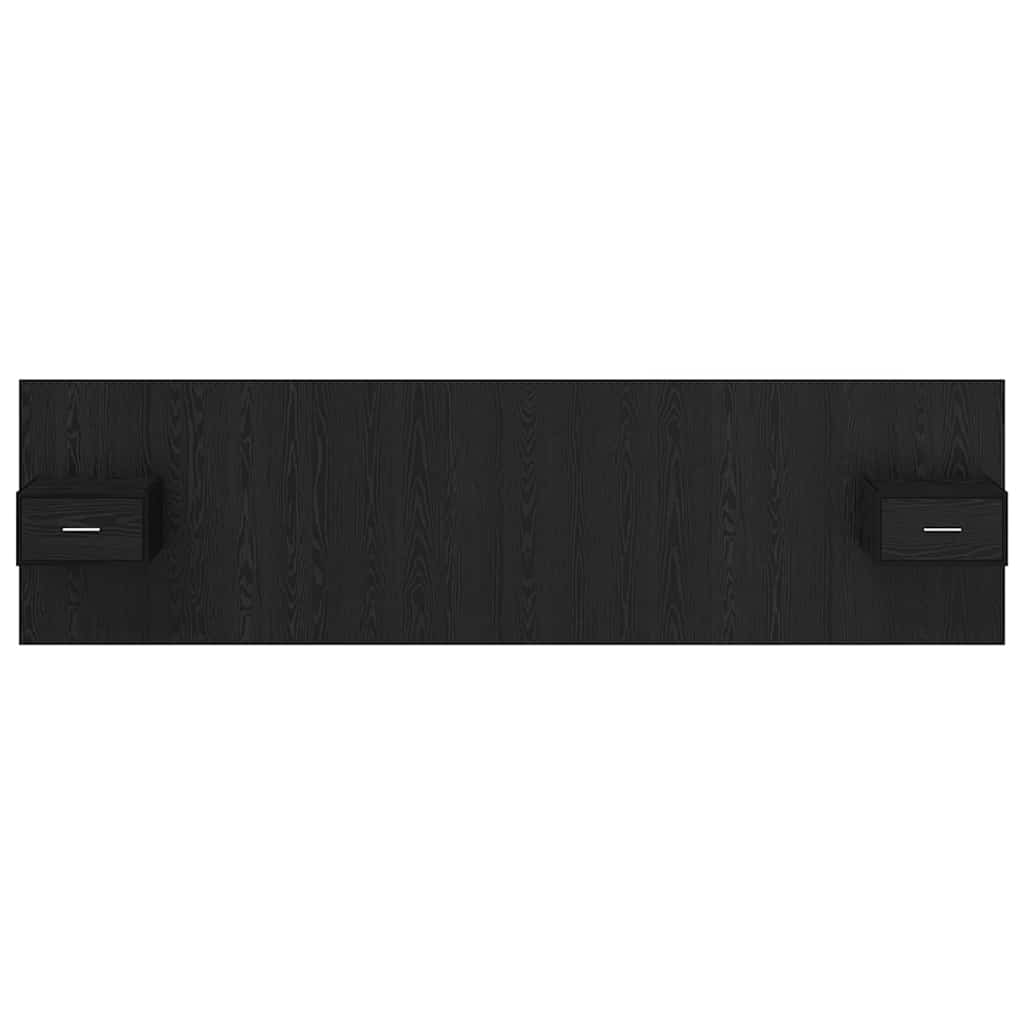 Hovedgærde Med Skab 3 stk. Sort eg Konstrueret træ
