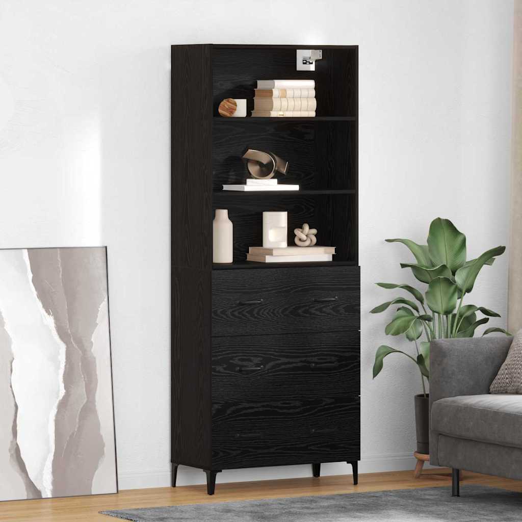 Highboard Sort eg 69,5 x 34 x 180 cm Konstrueret træ