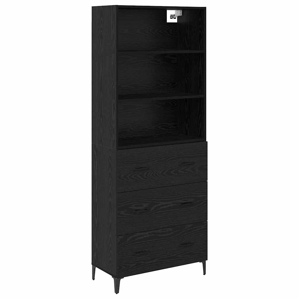 Highboard Sort eg 69,5 x 34 x 180 cm Konstrueret træ