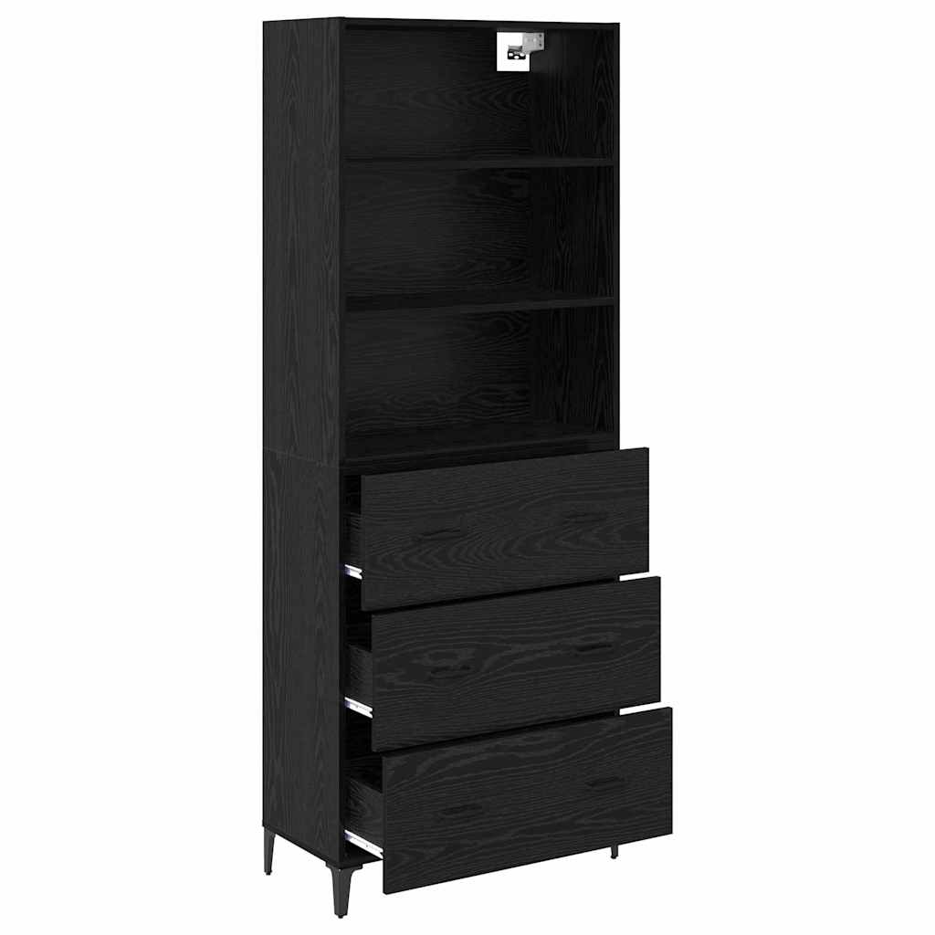 Highboard Sort eg 69,5 x 34 x 180 cm Konstrueret træ