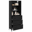 Highboard Sort eg 69,5 x 34 x 180 cm Konstrueret træ