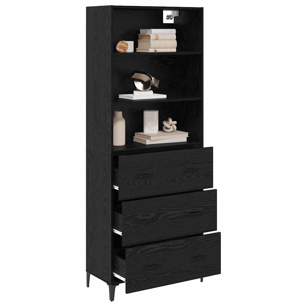 Highboard Sort eg 69,5 x 34 x 180 cm Konstrueret træ