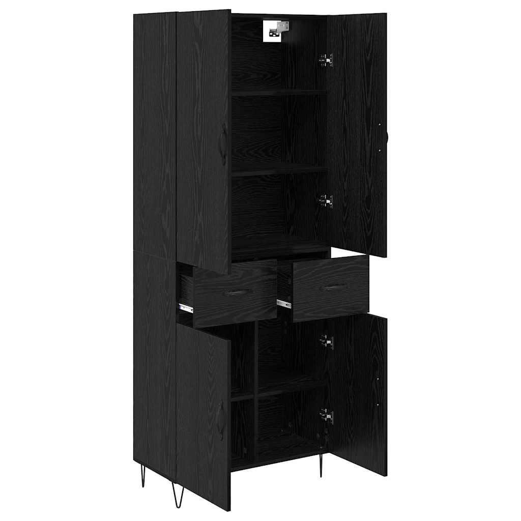 Highboard 2 stk. Sort eg 69,5 x 34 x 180 cm Konstrueret træ