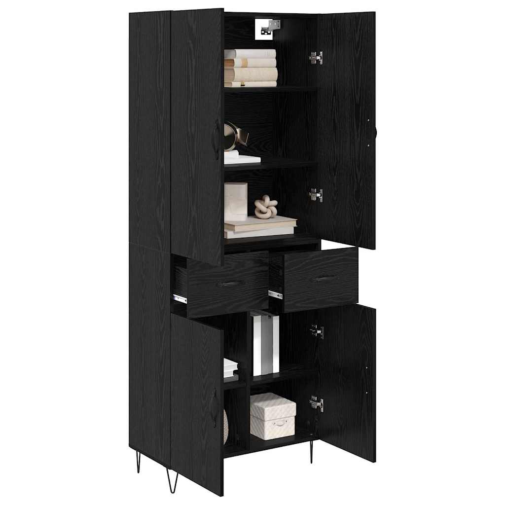 Highboard 2 stk. Sort eg 69,5 x 34 x 180 cm Konstrueret træ