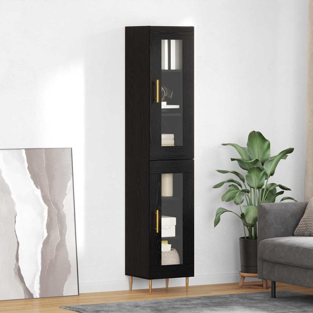 Highboard 2 stk. Sort eg 34,5 x 34 x 180 cm Konstrueret træ