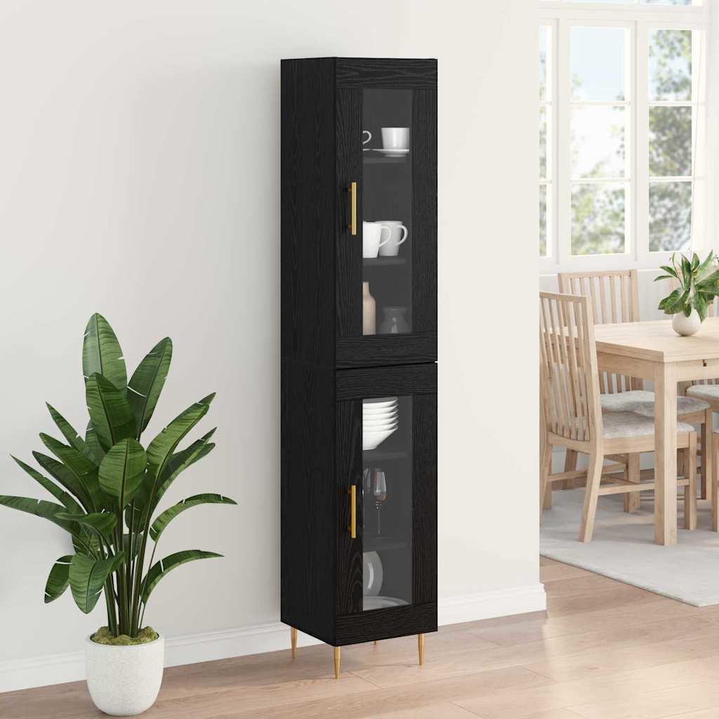 Highboard 2 stk. Sort eg 34,5 x 34 x 180 cm Konstrueret træ