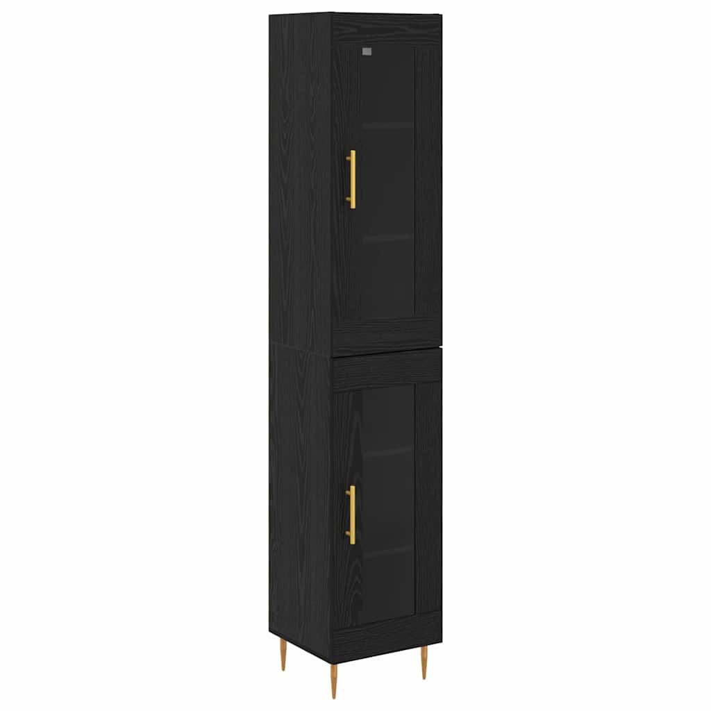 Highboard 2 stk. Sort eg 34,5 x 34 x 180 cm Konstrueret træ