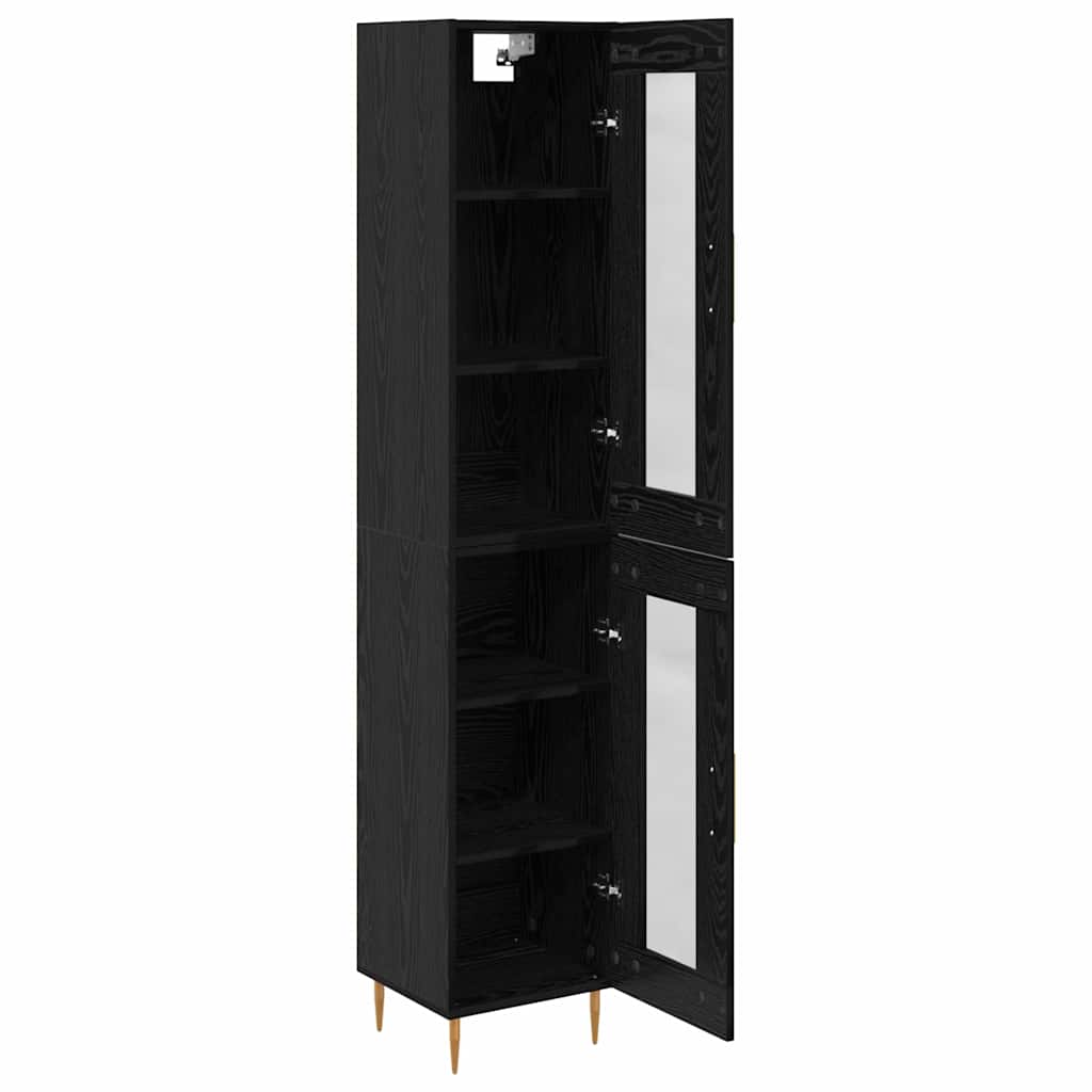 Highboard 2 stk. Sort eg 34,5 x 34 x 180 cm Konstrueret træ
