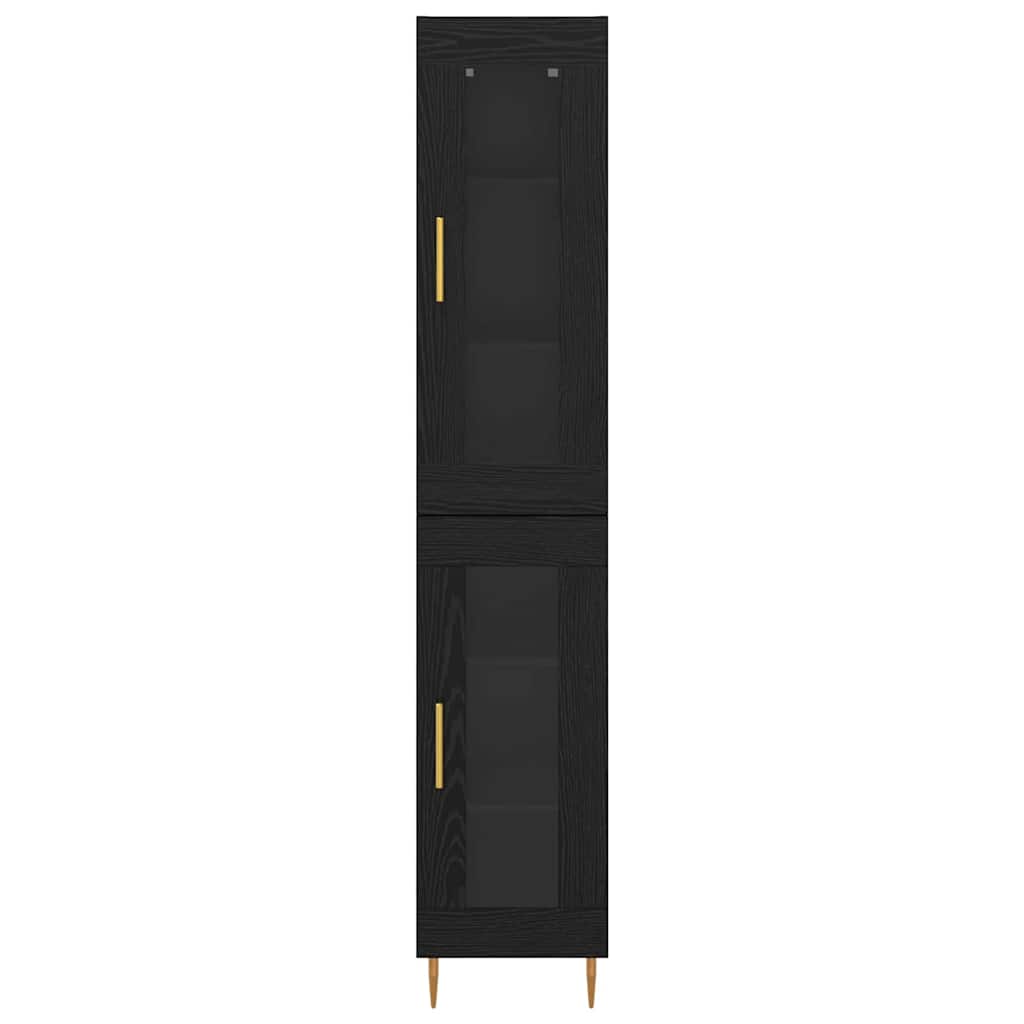 Highboard 2 stk. Sort eg 34,5 x 34 x 180 cm Konstrueret træ