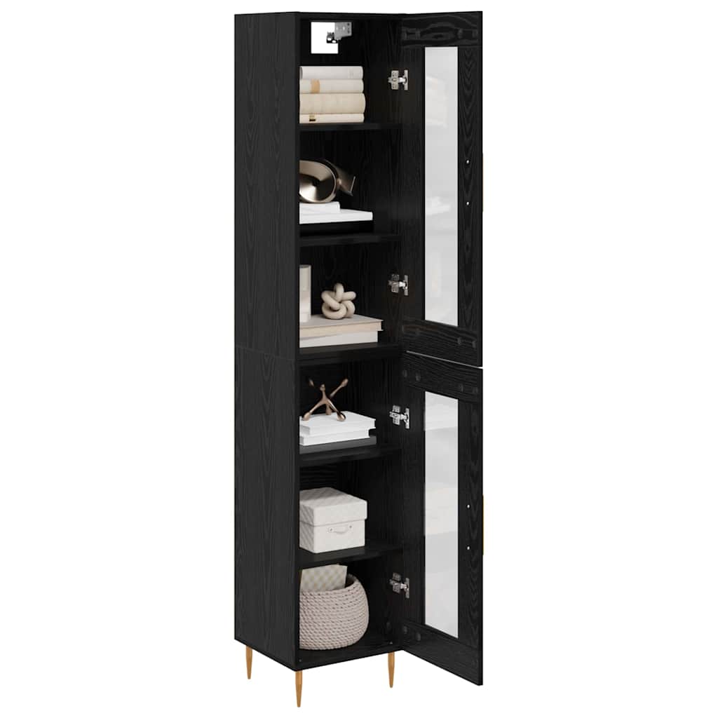 Highboard 2 stk. Sort eg 34,5 x 34 x 180 cm Konstrueret træ