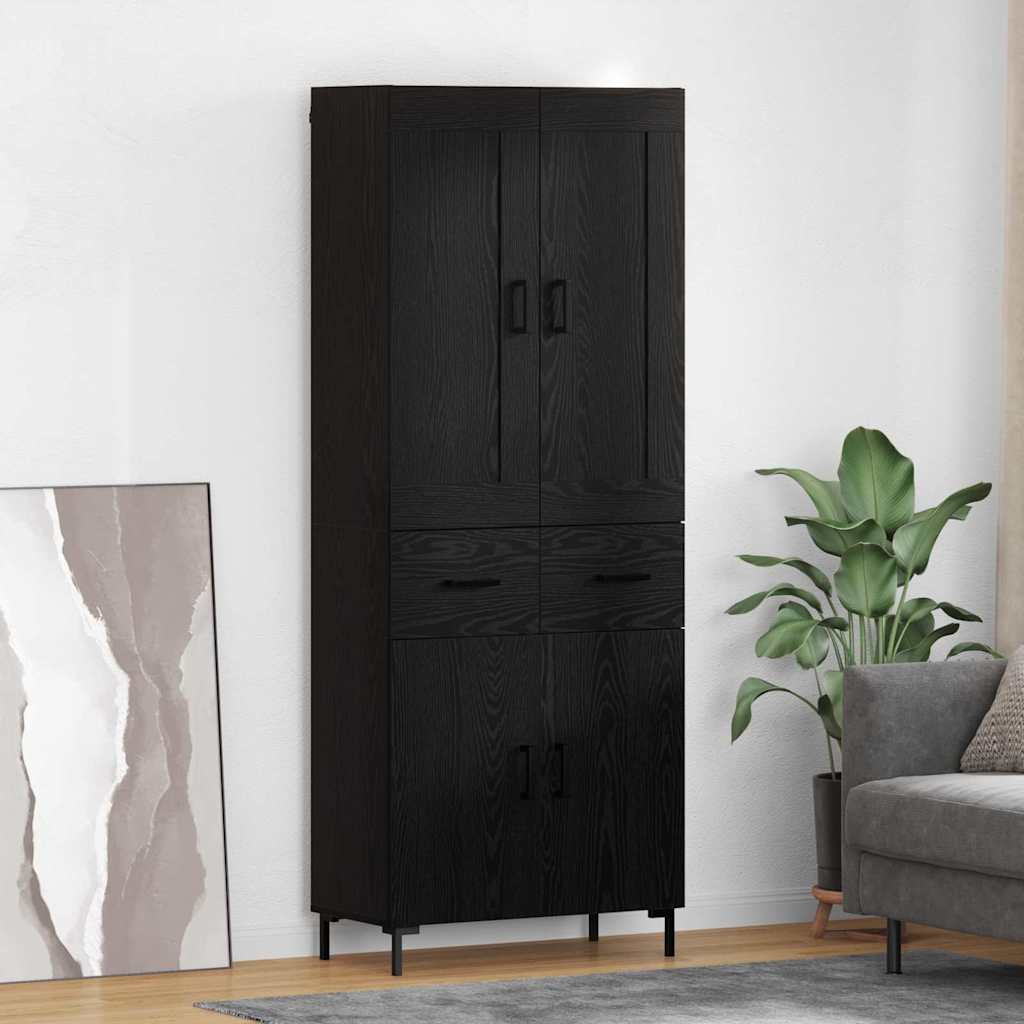 Highboard 2 stk. Sort eg 69,5 x 34 x 180 cm Konstrueret træ