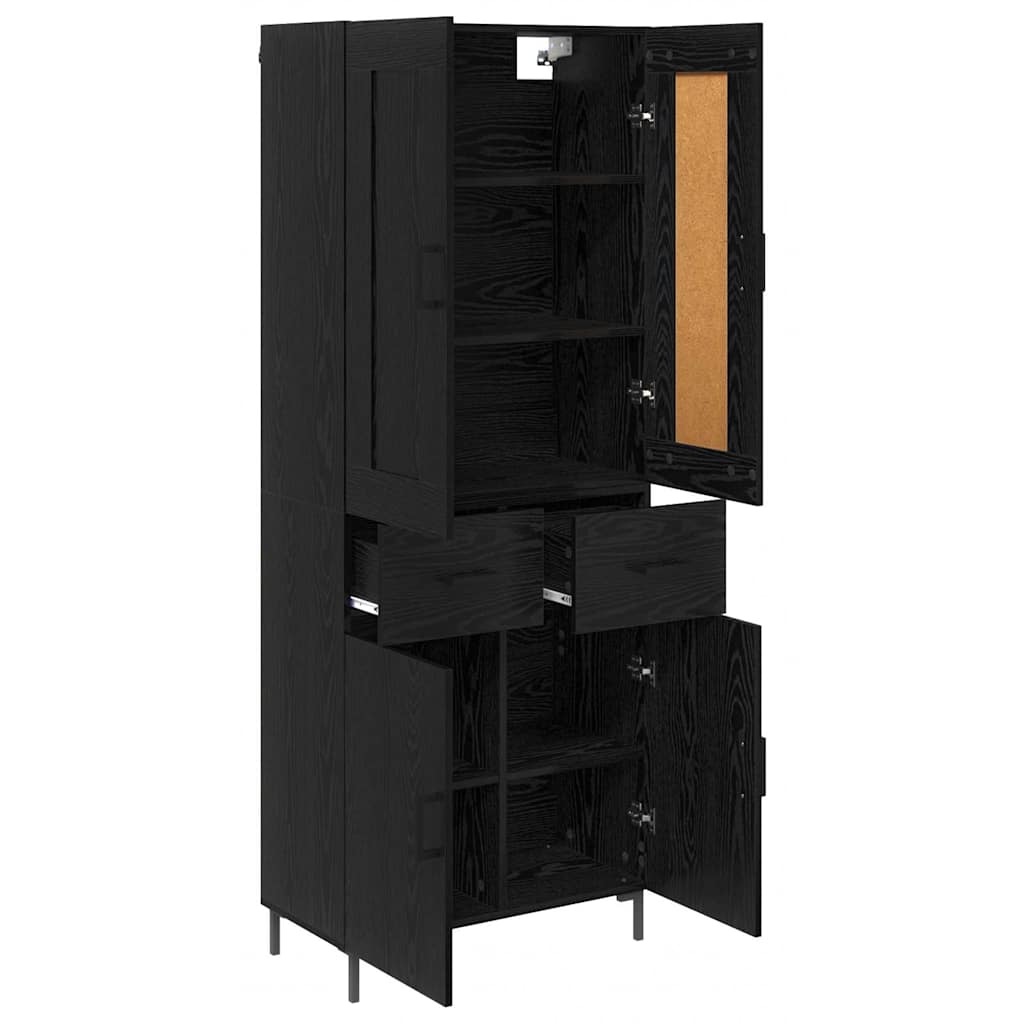 Highboard 2 stk. Sort eg 69,5 x 34 x 180 cm Konstrueret træ